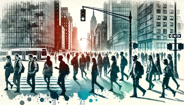  2025/02/DALL·E-2025-02-10-09.39.26-A-horizontal-watercolor-style-image-capturing-a-bustling-city-street-filled-with-pedestrians-featuring-a-diverse-mix-of-men-and-women-walking-in-vari-e1739394635410.webp 