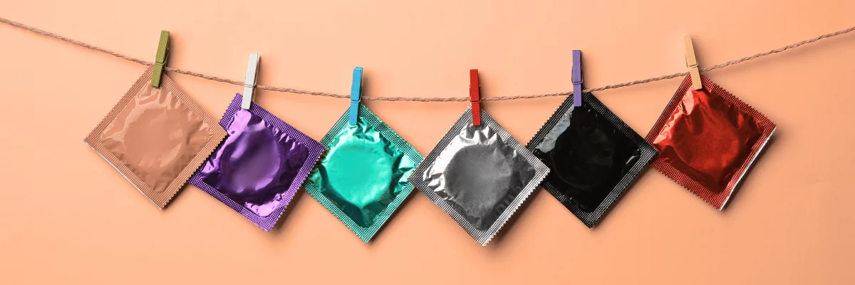 Contraception lined up to depict sex ed.
