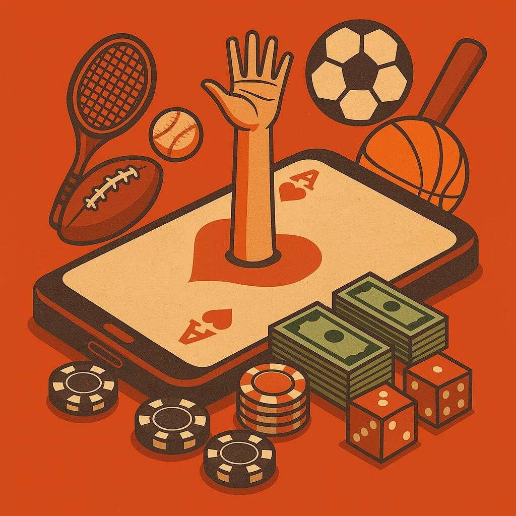 A depiction of online sports betting.