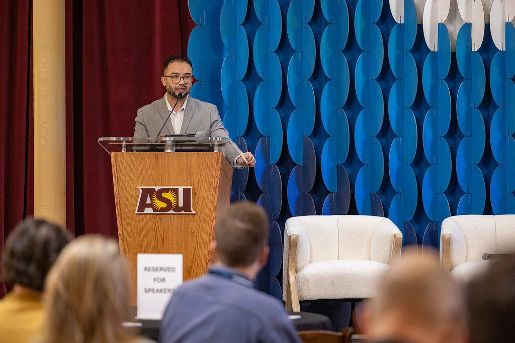 HEMAC Program Director Saul Valdez speaking at LearningMan 2026